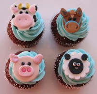 Cupcakes con decoración de animales